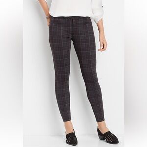 NWOT Maurice’s Large LONG Plaid Ponte Knit Skinny Ankle Pant